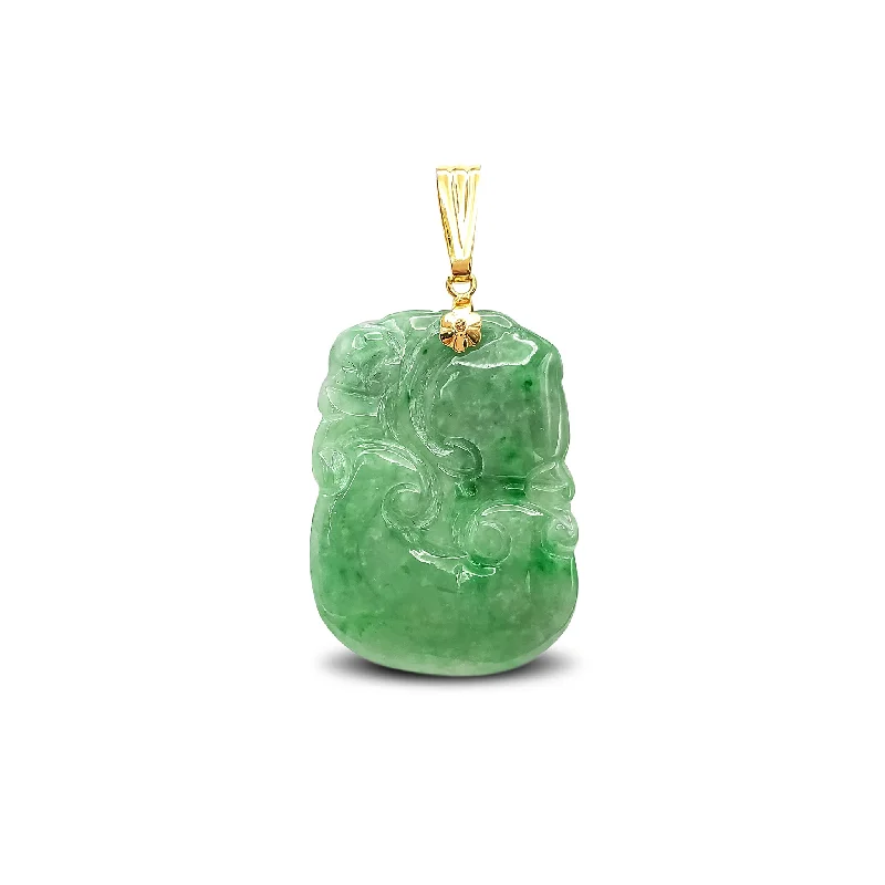 boho shell beaded anklet Jade Ruyi Scepter Pendant (14K)