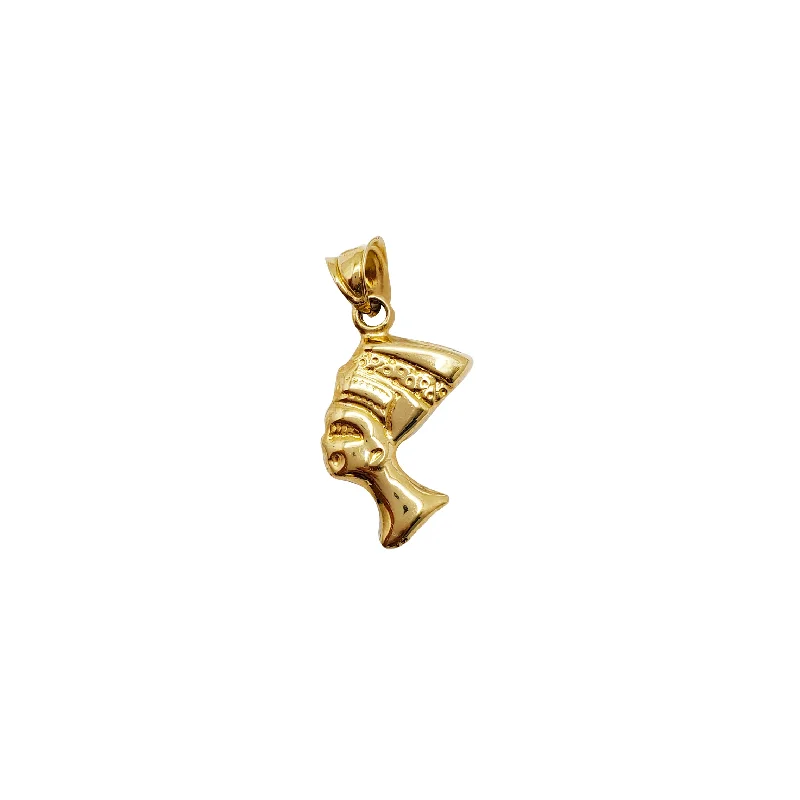 minimalist rose gold bracelet Mini 3D Nefertit Pendant  (14K)
