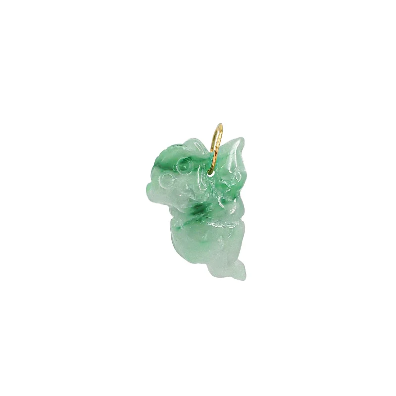 emerald-cut engagement ring halo Monkey Zodiac Sign Jade Pendant (14K)