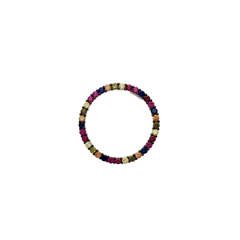 eternity ring for anniversary Multicolored Circle of Life Pendant (Silver)