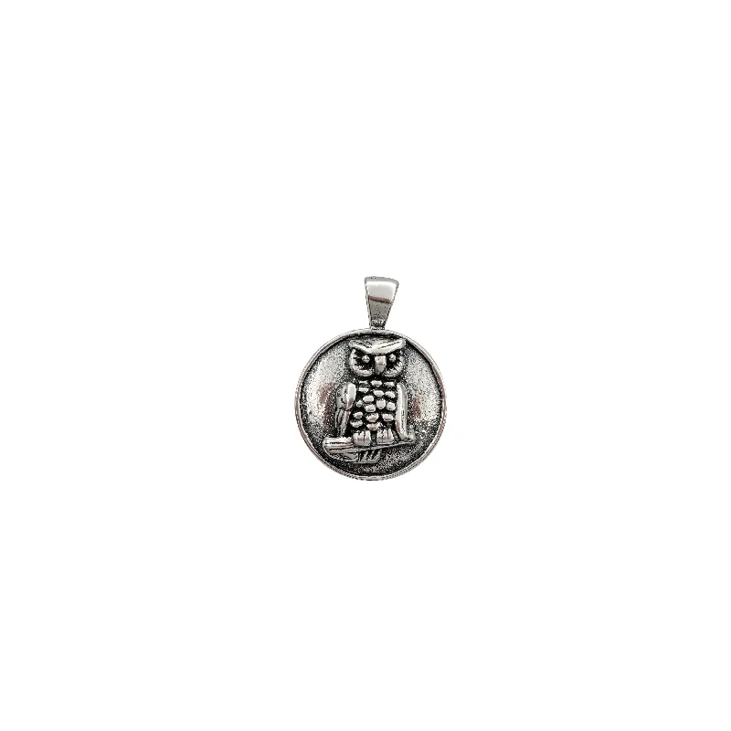 moonstone engagement ring boho Owl Pendant (Silver)