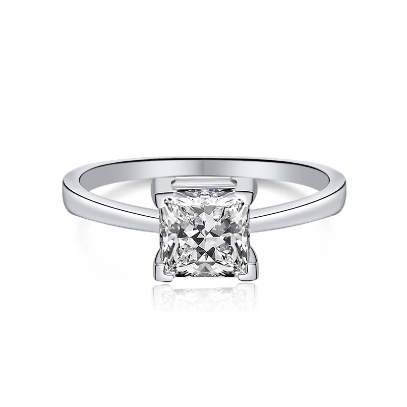 small diamond nose stud Princess Cut Silver Band Ring
