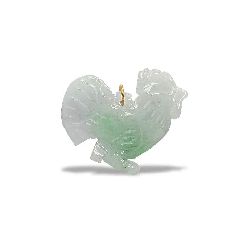 dainty butterfly pendant necklace Rooster Zodiac Sign Jade Pendant (14K)