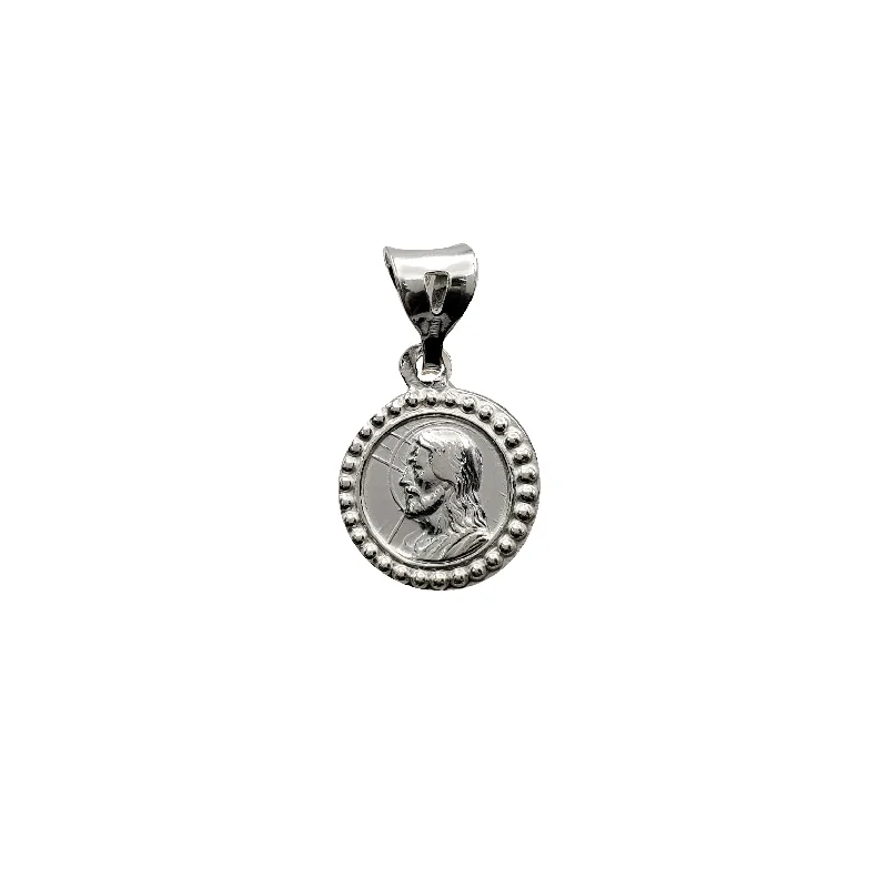 gold engagement ring vintage Round Jesus Face Pendant (Silver)
