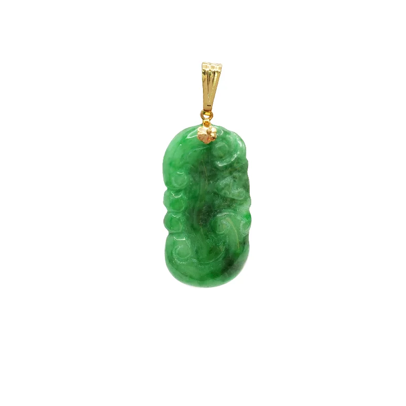 dainty pearl and diamond ring 【如意】Jade Ruyi Pendant (14K)