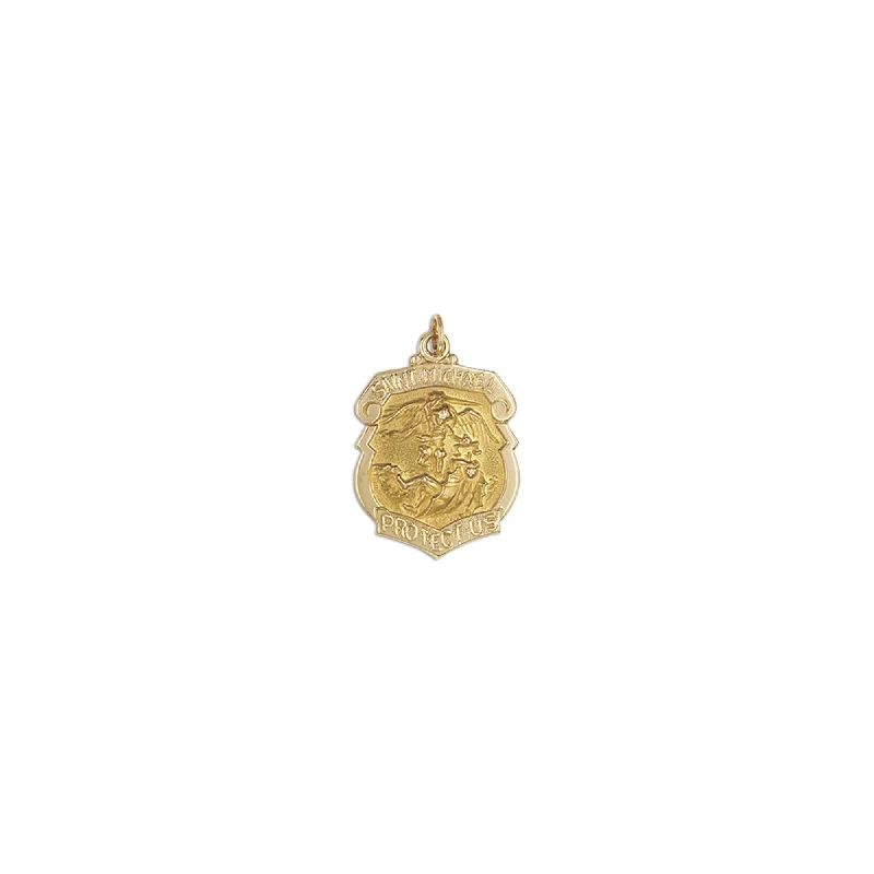 dainty rose gold anklet Saint Michael Shield Pendant (14K)