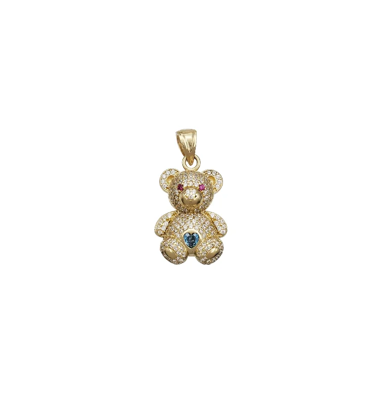 handcrafted filigree ring silver Teddy Bear Pendant (14K)