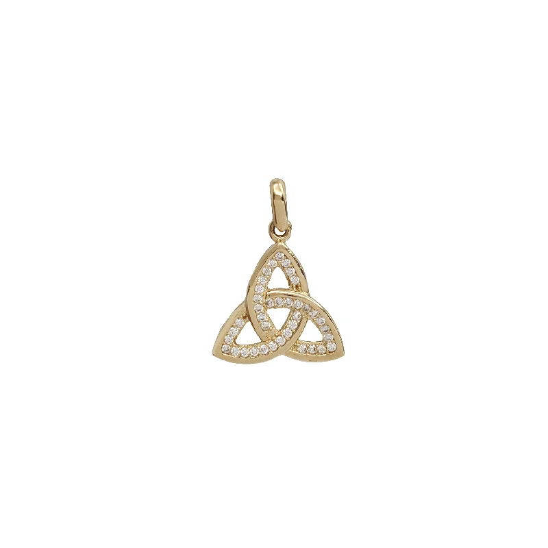 men’s leather and silver bracelet Trinity Knot Pendant (14K)