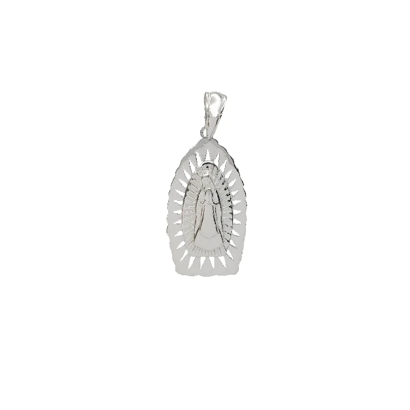 fine silver herringbone necklace Virgin Guadalupe Pendant (Silver)