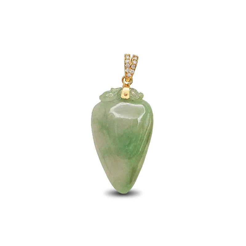 real tiger’s eye bead bracelet VS Diamond Longevity Peach / Shoutao Jade Pendant (14K)