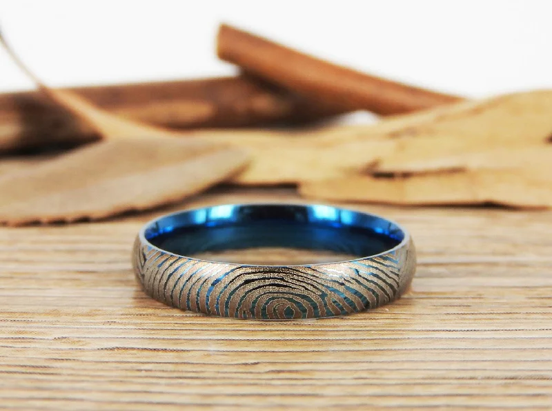 vintage gold engagement ring Your Actual Finger Print Rings, Family Fingerprints, Friendship Rings, Women Ring, WEDDING RING - Blue Titanium Rings 4mm vintage gold engagement ring Your Actual Finger Print Rings, Family Fingerprints, Friendship Rings, Women Ring, WEDDING RING - Blue Titanium Rings 4mm
