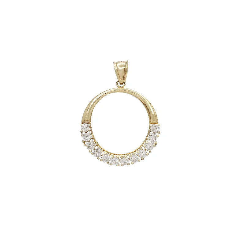 vintage citrine ring Zirconia Iced-Out Round Pendant (14K)